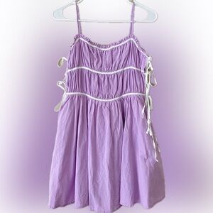 Impeccable pig purple lilac cotton summer spaghetti syrup dress. Size Large